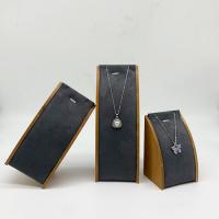 Wood Necklace Display, Velveteen, with Bamboo grey [