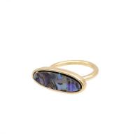 Shell Finger Ring, Zinc Alloy, with Abalone Shell, fashion jewelry & for woman 