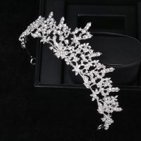 Bridal Tiaras, Zinc Alloy, fashion jewelry & for woman & with rhinestone, silver color, Inner Approx 140mm 