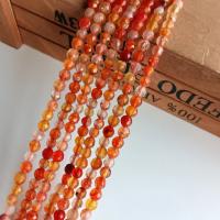 Perles agate veines de dragon naturelles, Rond, DIY, orange rougeâtre, 4mm, Environ Vendu par brin