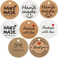 Label Tag, Kraft, Round, printing, DIY & with letter pattern, 30mm 