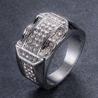 Anneau de diamant d'alliage de zinc sans nickel, bijoux de mode & normes différentes pour le choix & avec strass, plus de couleurs à choisir, Vendu par PC