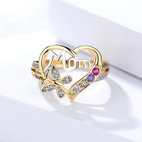 Anillo de dedo de aleación de Zinc, Joyería & diverso tamaño para la opción & con diamantes de imitación, Vendido por UD
