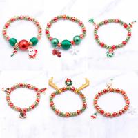 Zinc Alloy Christmas Bracelet, with Crystal, plated, Christmas jewelry & for woman Approx 6.3-7 Inch 