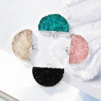 Resin Zinc Alloy Pendants, with Zinc Alloy, Dome, silver color plated, DIY [