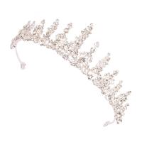 Bridal Tiaras, Zinc Alloy, fashion jewelry & for woman & with rhinestone, silver color, Inner Approx 150mm 