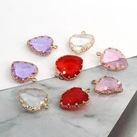 Crystal Zinc Alloy Pendants, with Zinc Alloy, Heart, gold color plated, DIY & faceted Approx 