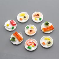 Imitation Food Resin Pendants, epoxy gel, random style & DIY, mixed colors, Approx 