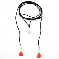Fashion Multi Layer Necklace, Zinc Alloy, with leather cord & Rose Quartz, fashion jewelry & for woman Approx 78.74 Inch 