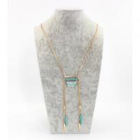 Turquoise Zinc Alloy Necklace, with turquoise, fashion jewelry & micro pave cubic zirconia & for woman Approx 25.59 Inch 