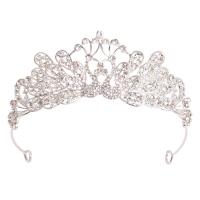 Bridal Tiaras, Zinc Alloy, silver color plated, fashion jewelry & for woman & with rhinestone, silver color, Inner Approx 130mm 