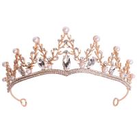 Bridal Tiaras, Zinc Alloy, with Plastic Pearl, plated, fashion jewelry & for woman & with rhinestone Inner Approx 140mm 