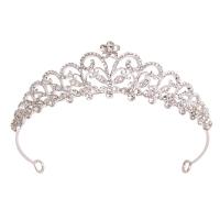 Bridal Tiaras, Zinc Alloy, silver color plated, fashion jewelry & for woman & with rhinestone, silver color, Inner Approx 135mm 