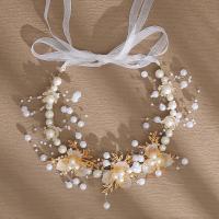 Headband, Cloth, with Plastic, Flower, plated, fashion jewelry golden [