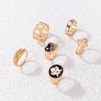 Zinc Alloy Ring Set, Halloween Design & 6 pieces & fashion jewelry & enamel 