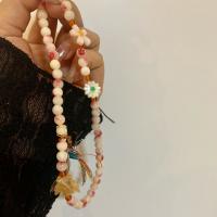 Gemstone Necklaces, Natural Stone, with Shell, fashion jewelry & for woman 