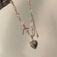 Collier acrylique, alliage de zinc, avec perle de plastique & Acrylique, bijoux de mode, Vendu par PC