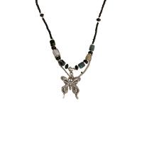Resin Zinc Alloy Necklace, with Crystal & Zinc Alloy, with 2.76inch extender chain, Butterfly, vintage & for woman Approx 15.7 Inch 