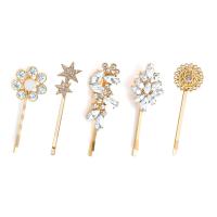 Hair Slide, Zinc Alloy, plated, for woman & with rhinestone 60-80mm [