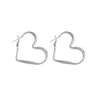 Zinc Alloy Leverback Earring, Heart, silver color plated, fashion jewelry & for woman 