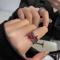 Zirkonia Messing Finger Ring, Pistole schwarz plattiert, Modeschmuck & verschiedene Stile für Wahl & Micro pave Zirkonia & für Frau, 17mm, verkauft von PC