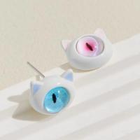 Resin Stud Earring, Zinc Alloy, with Resin, Monster, fashion jewelry & for woman 