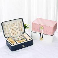 Multifunctional Jewelry Box, PU Leather, with Velveteen, Double Layer [
