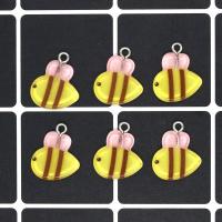 Животное Смола Подвеска, канифоль, Пчела, эпоксидная смола, DIY, желтый Приблизительно 100ПК/сумка, продается сумка