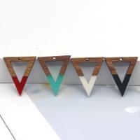 Resin Jewelry Pendant, with Wood, Triangle, epoxy gel, DIY & hollow Approx 