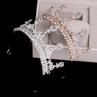 Braut Diademe, Zinklegierung, mit Kunststoff Perlen, plattiert, Modeschmuck & für Kinder & mit Strass, keine, Innendurchmesser:ca. 140mm, verkauft von PC