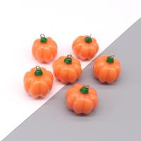 Imitation Food Resin Pendants, Pumpkin, epoxy gel, DIY, orange, Approx 