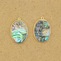 Resin Zinc Alloy Pendants, with Resin, Flat Oval, gold color plated, DIY, multi-colored Approx 