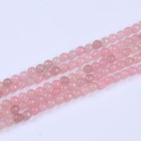 Natürliche Rosenquarz Perlen, rund, DIY, Rosa, 8mm, Länge:ca. 36 cm, verkauft von Strang