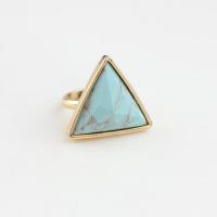 Turquoise Zinc Alloy Finger Ring, with turquoise, fashion jewelry & for woman Inner Approx 17mm 