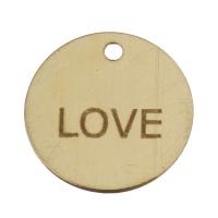 Gold Filled Pendants, Flat Round, 14K gold-filled, DIY & with letter pattern Approx 1mm 