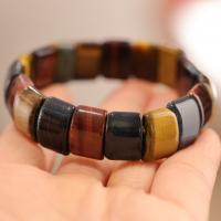 Bracelets en pierres oeil de tigre, bijoux de mode & unisexe, couleurs mélangées Environ 18 cm, Vendu par PC