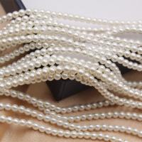 Perles de nacre en verre, Des billes de verre, Rond, DIY & normes différentes pour le choix, blanc, Vendu par brin