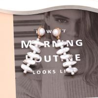 Plastic Pearl Zinc Alloy Earring, with Plastic Pearl, handmade, fashion jewelry & for woman, white 