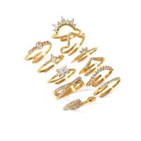 Cubic Zirconia anillo de dedo de acero inoxidable, acero inoxidable 304, 18K chapado en oro, diferentes estilos para la opción & micro arcilla de zirconia cúbica & para mujer, tamaño:7, Vendido por UD