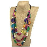 Wood Necklace, handmade, fashion jewelry & for woman, multi-colored cm 