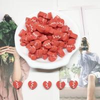 Polymer Clay Jewelry Beads, Heart, DIY, red Approx [