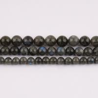 Labradorit Perlen, rund, poliert, DIY & verschiedene Größen vorhanden, schwarz, Länge:ca. 38 cm, verkauft von Strang