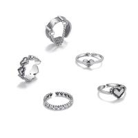 Цинковый сплав кольцо Установить, цинковый сплав, Другое покрытие, разные стили для выбора & Женский, размер:5.5-6, продается указан
