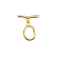 Brass Toggle Clasp, 18K gold plated, DIY, golden [