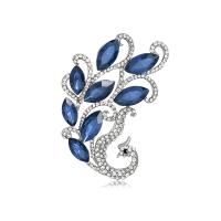Crystal Brooch, Zinc Alloy, with Crystal & Rhinestone, Phoenix, silver color plated, fashion jewelry & for woman 