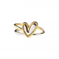 Brass Finger Ring, Heart, 2 pieces & fashion jewelry & for woman, US Ring 