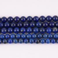 Natürlichen Lapislazuli Perlen, rund, poliert, DIY & verschiedene Größen vorhanden, tiefblau, Länge:ca. 38 cm, verkauft von Strang