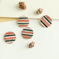 Original Wood Pendants, with Resin, Flat Round, DIY, 30mm, Approx [