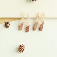 Original Wood Pendants, with Gold Foil & Resin, DIY Approx 