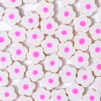 Flower Polymer Clay Beads, DIY, white, 10mm, Approx 